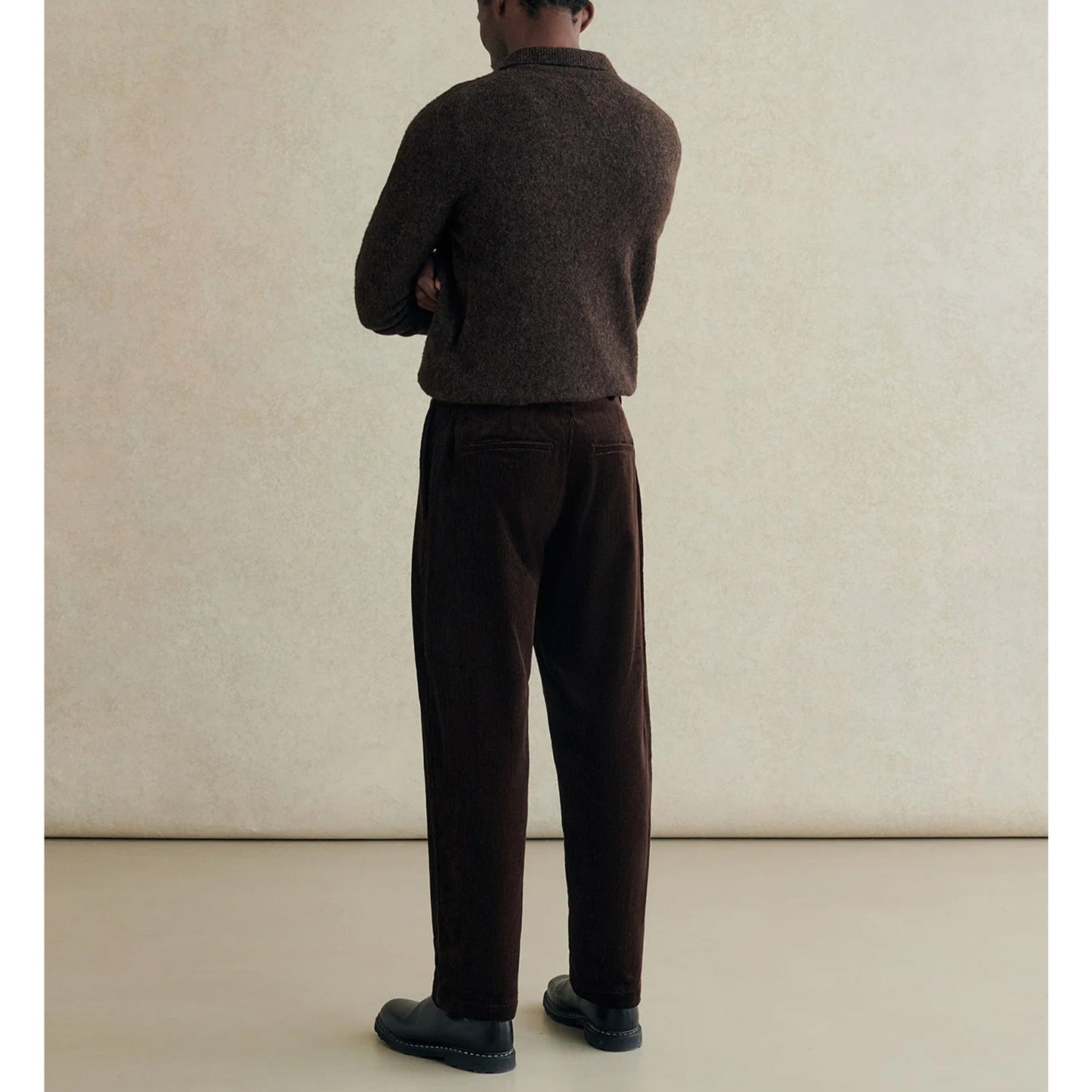Balloon Wide Wale Corduroy Trouser in Brown