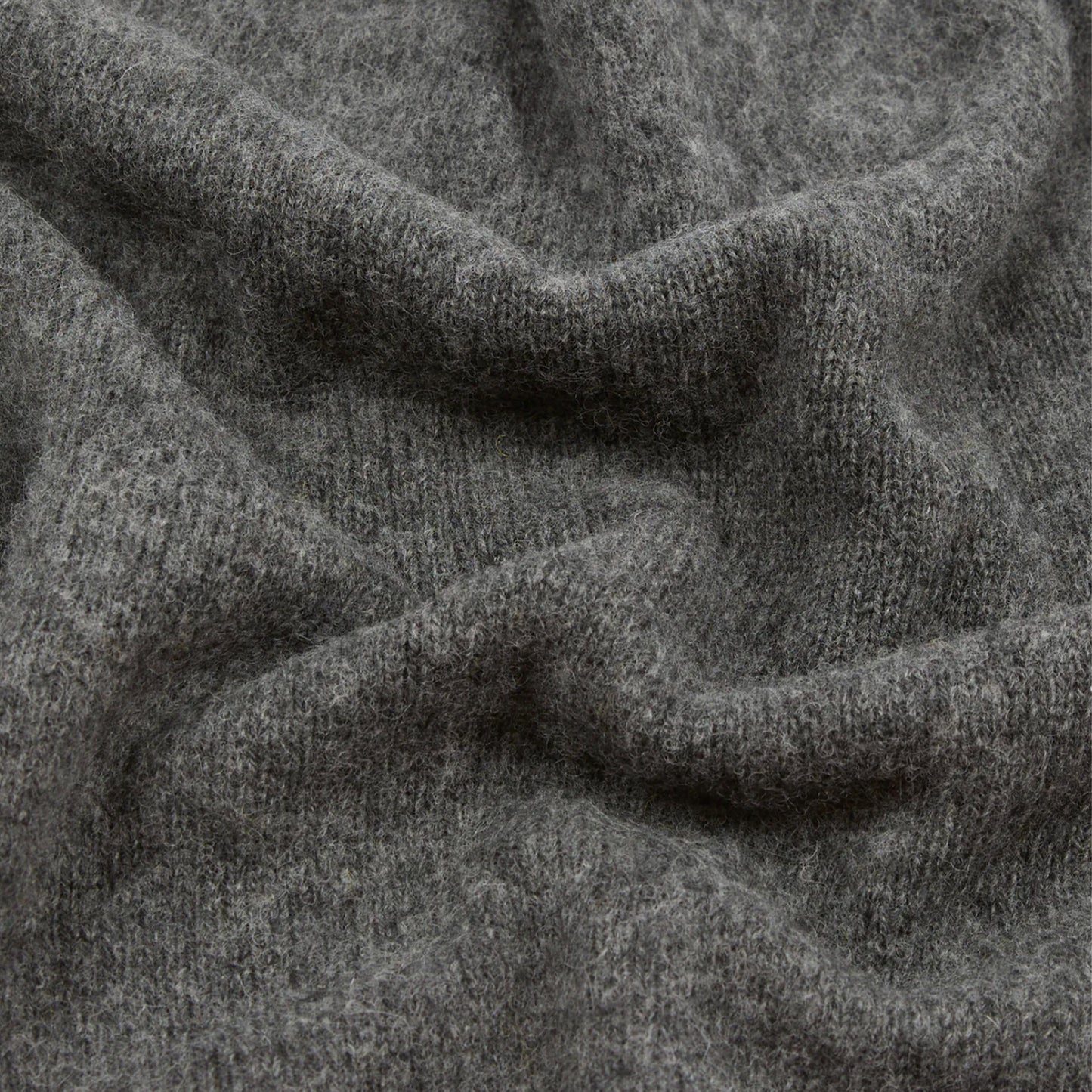 Brushed Shetland Crew Neck Jumper in Charcoal