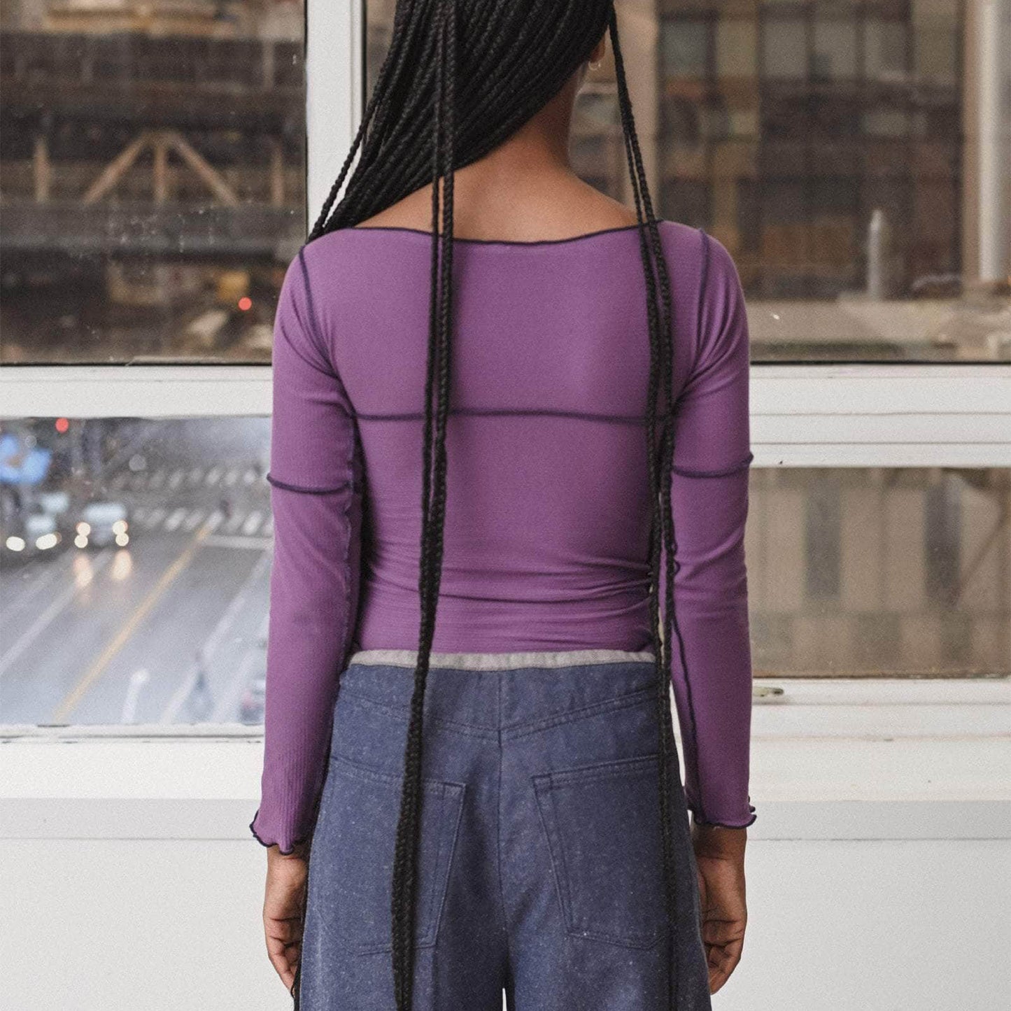 Cinders Long Sleeve Tee in Venet Purple