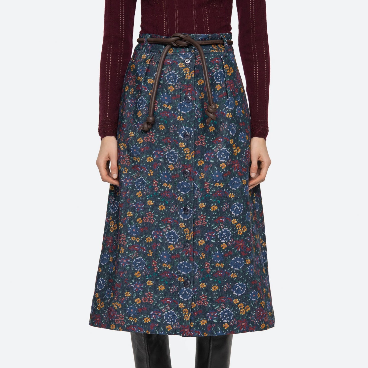 Constance Corduroy Print Skirt