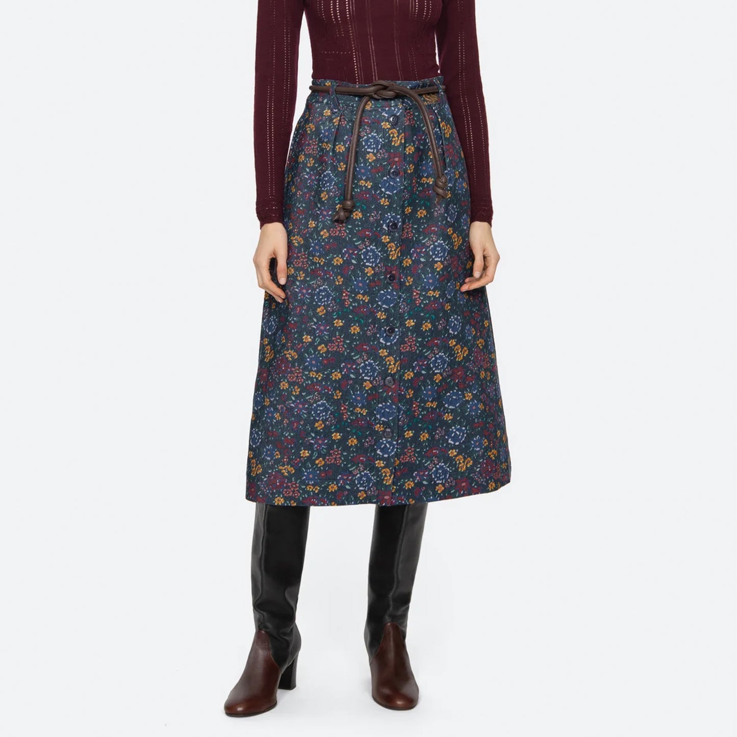 Constance Corduroy Print Skirt