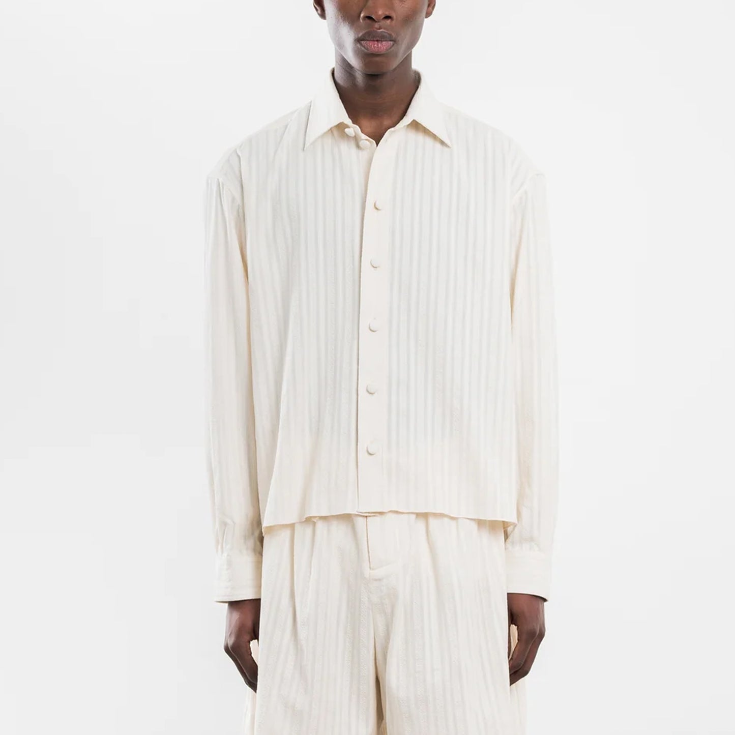 Dennis Japanese Embroidery L/S Shirt in Cream