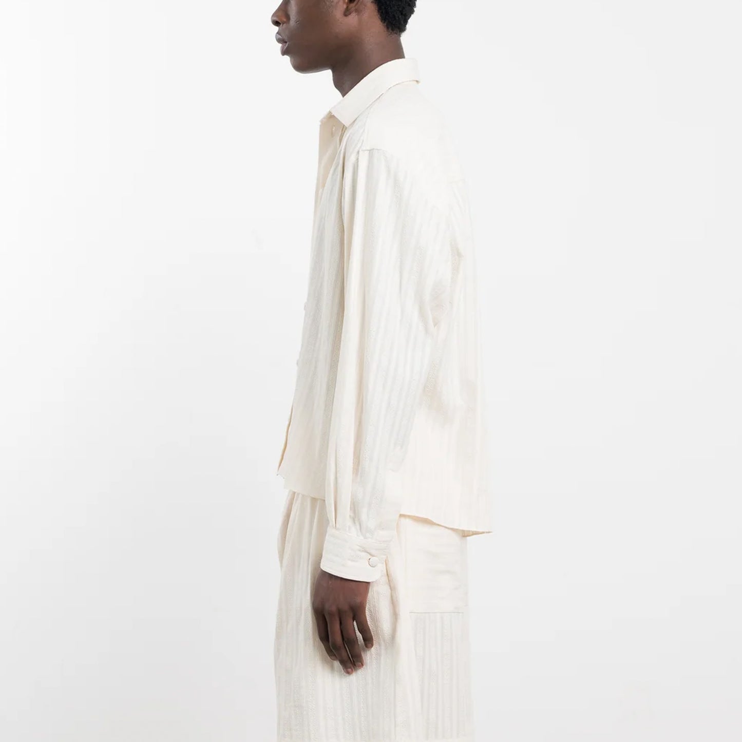 Dennis Japanese Embroidery L/S Shirt in Cream