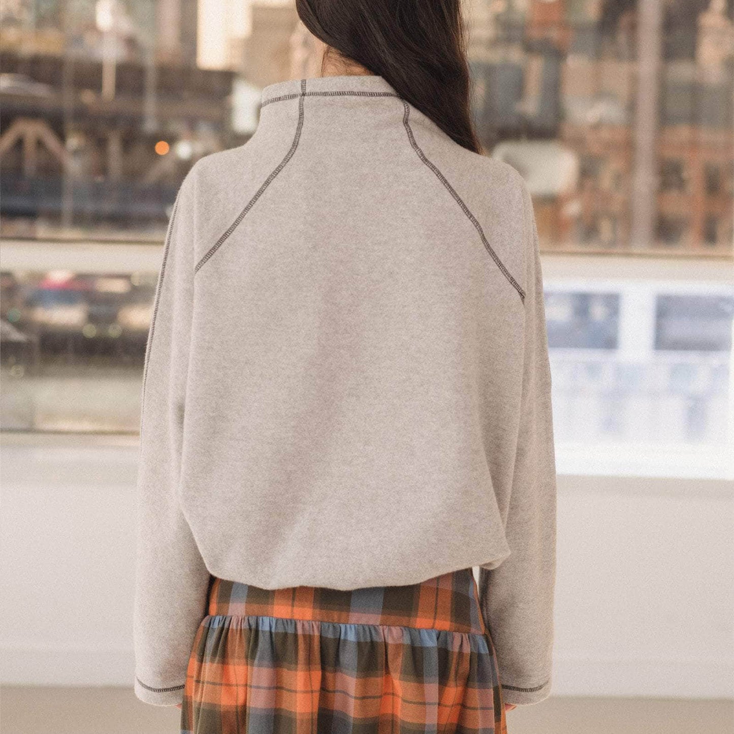Fold Turtleneck in Grey Melange