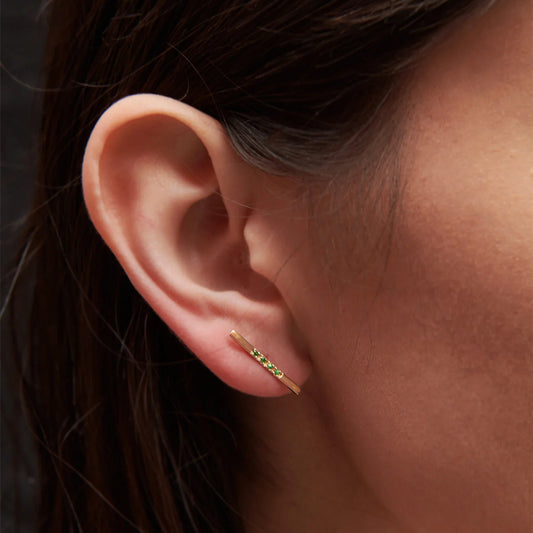 Gemstone Long Rod Stud