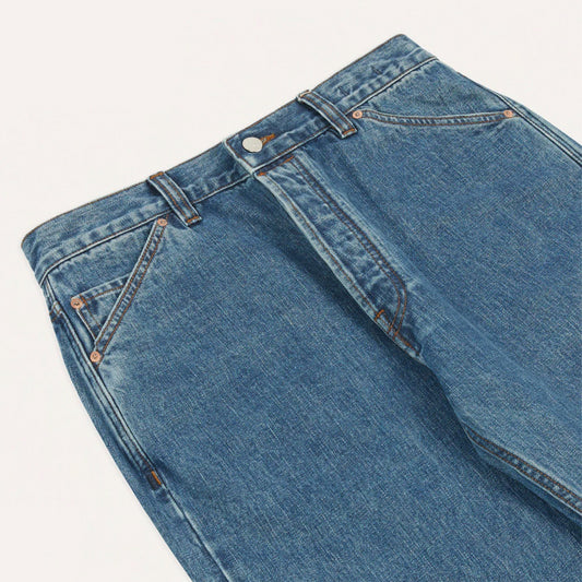 Japanese Selvedge Denim Five-Pocket Jeans in Bleach Wash
