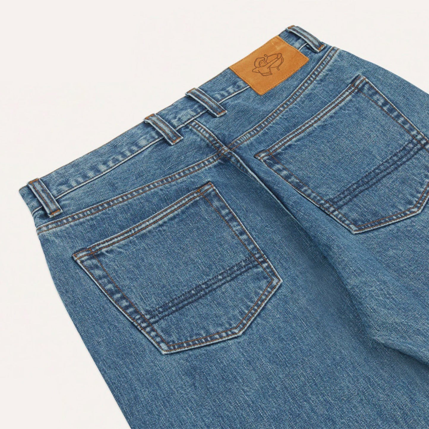 Japanese Selvedge Denim Five-Pocket Jeans in Bleach Wash