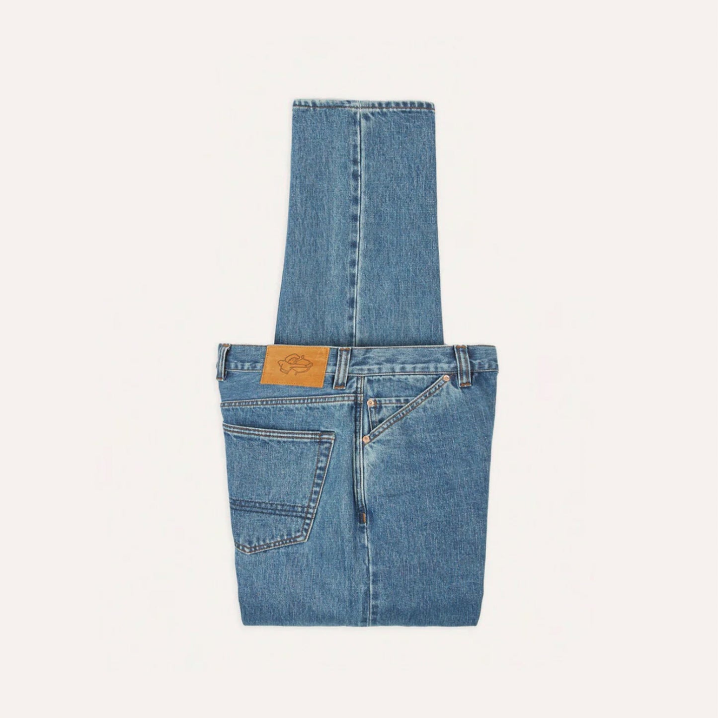 Japanese Selvedge Denim Five-Pocket Jeans in Bleach Wash