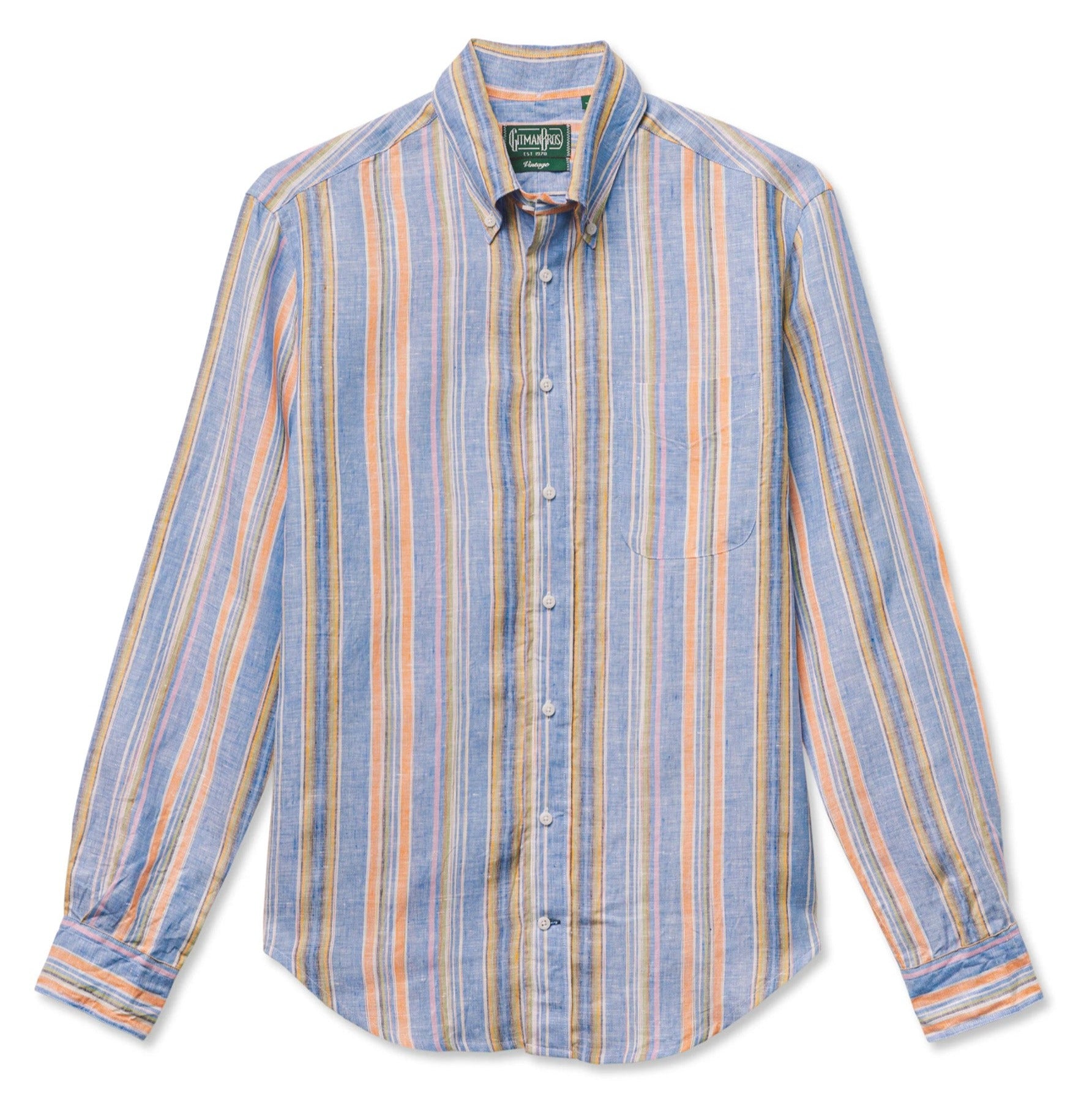 awning stripe dress shirt O'Connell's Spread Collar Dress Shirt - Albini Elite Super 100s