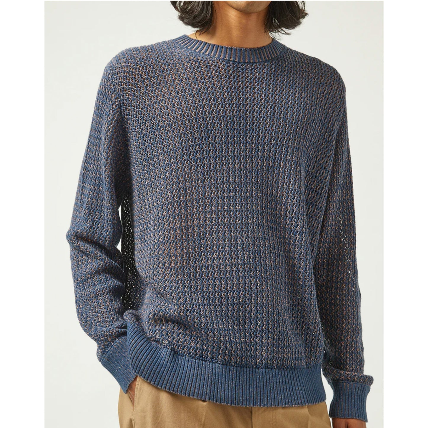 Marled Crewneck Sweater in Navy