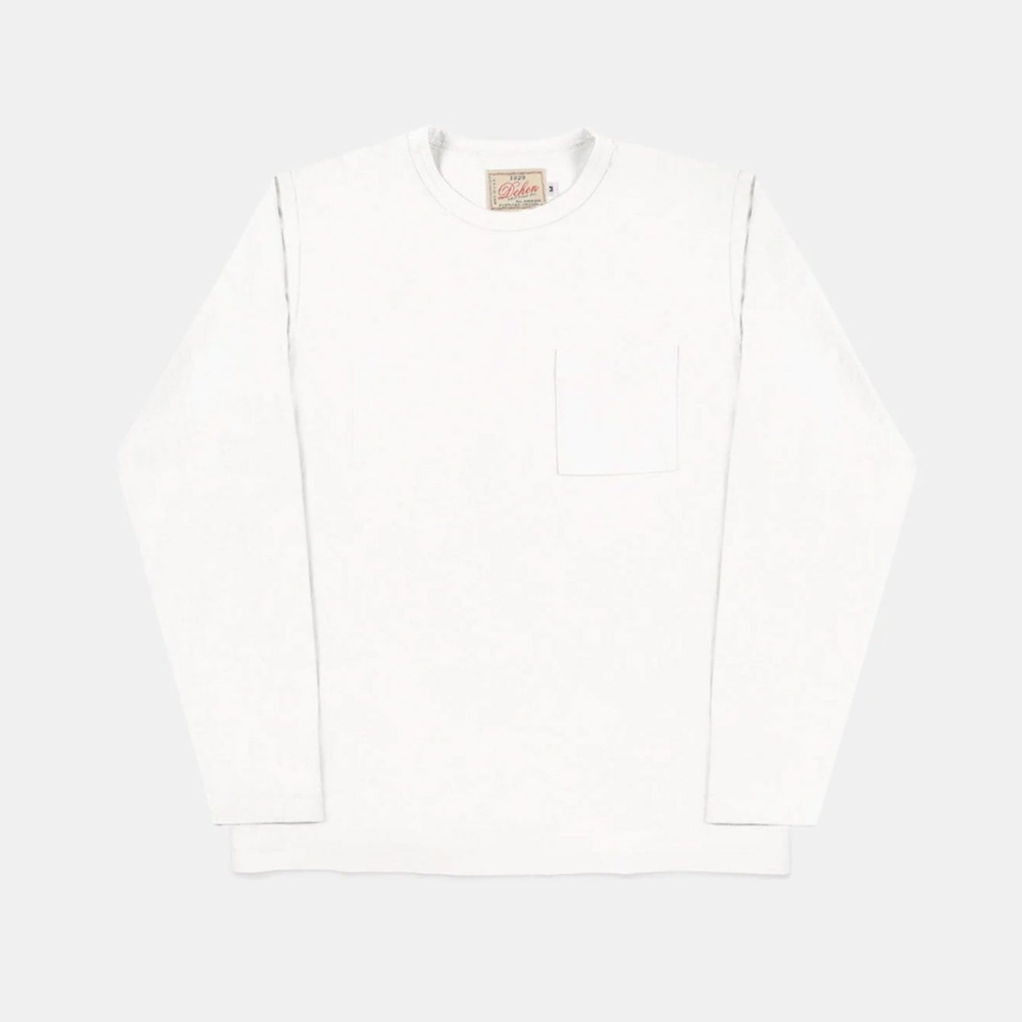 Heavy Duty Long Sleeve Pocket Tee in White