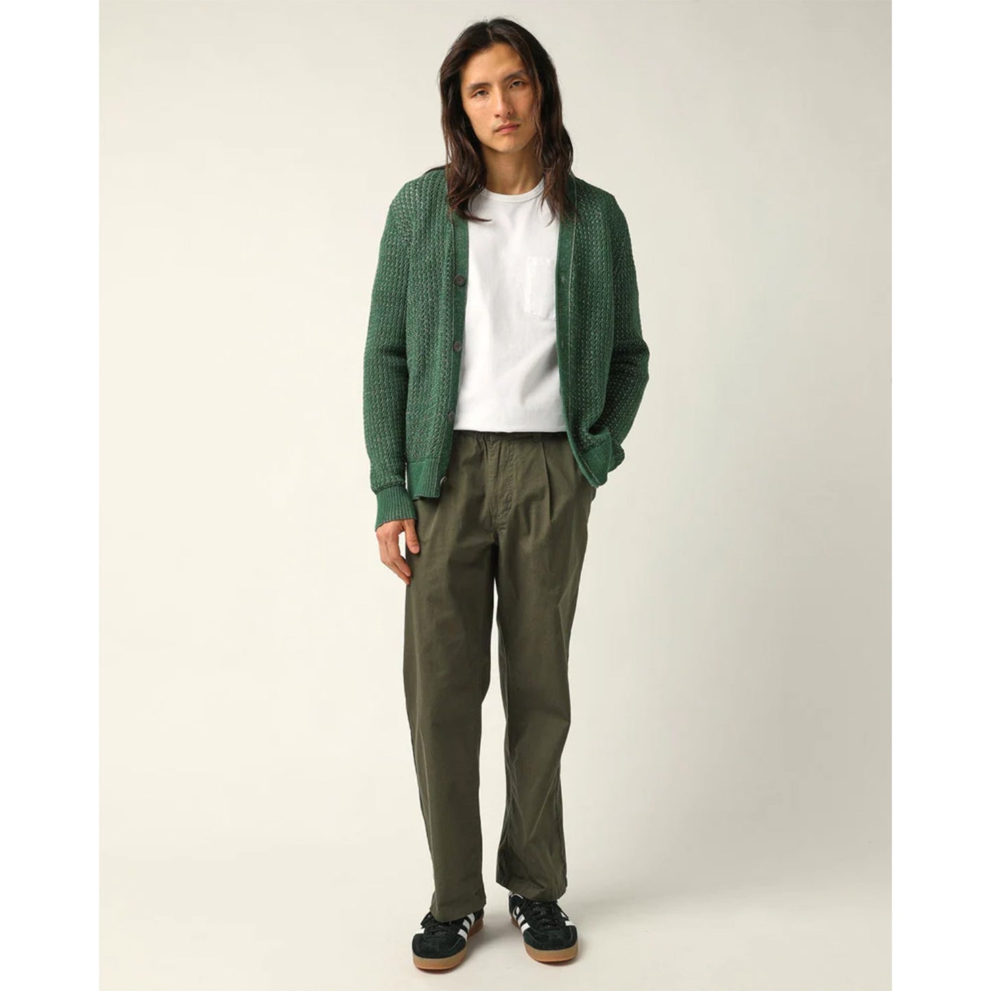 Marled Cardigan in Green