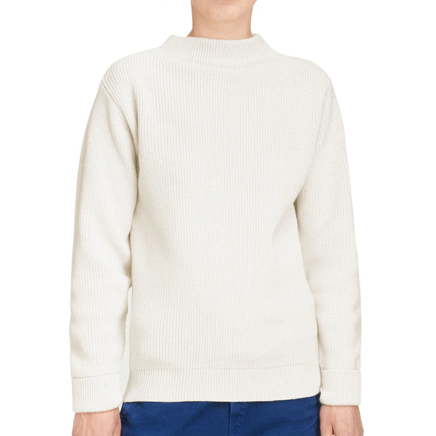 Navy Crewneck Sweater in Grey