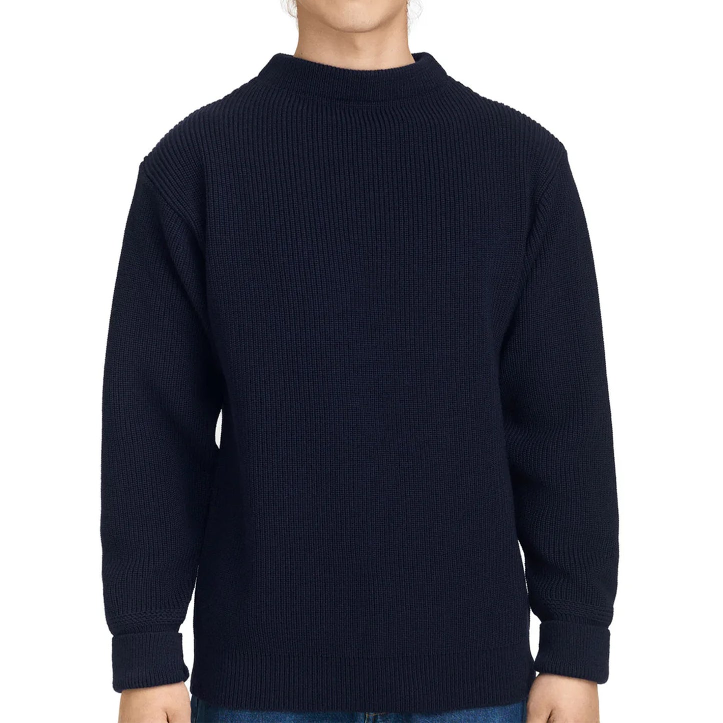 Navy Crewneck Sweater in Grey