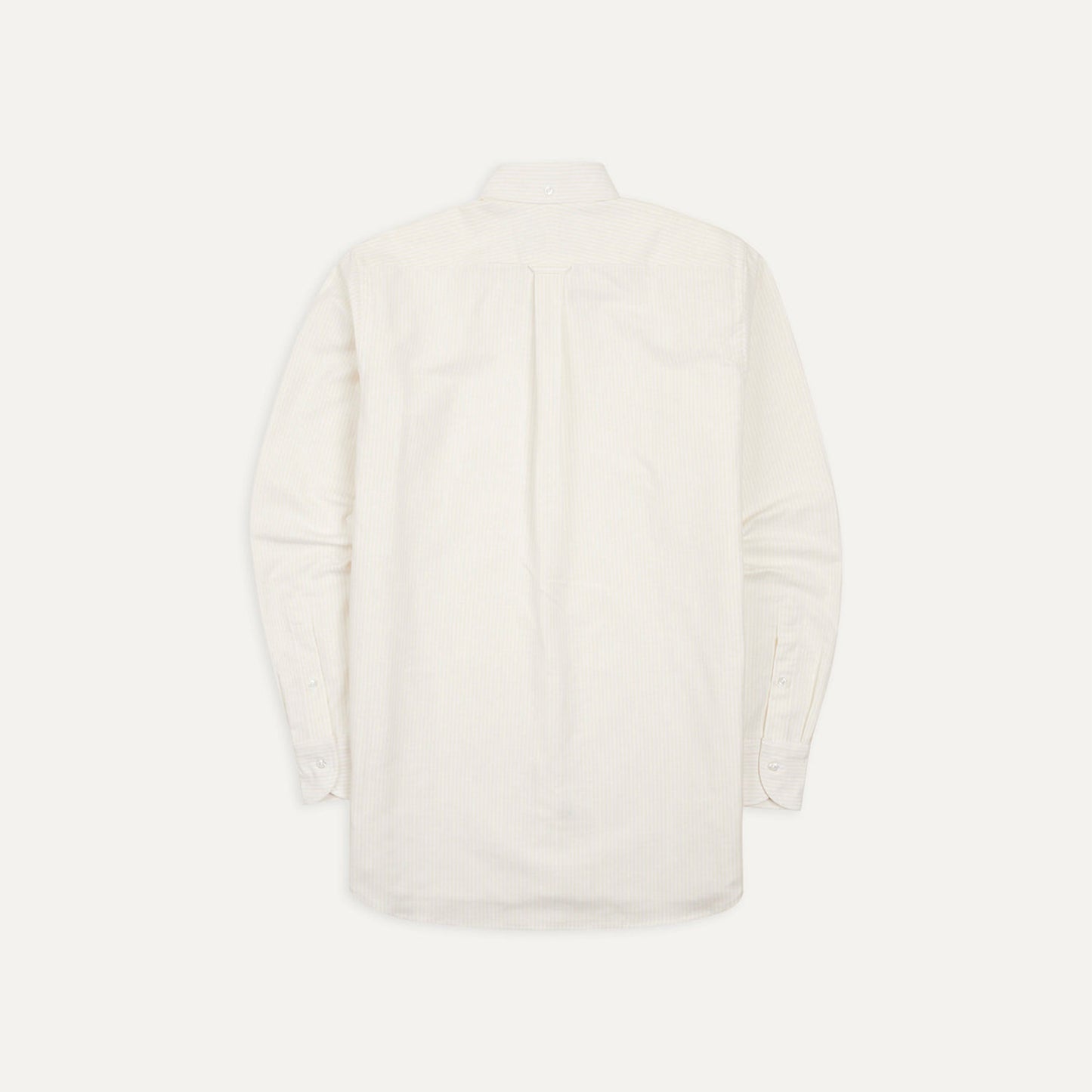 Cotton Oxford Cloth Pocket Button-Down Shirt in Cream Ticking Stripe