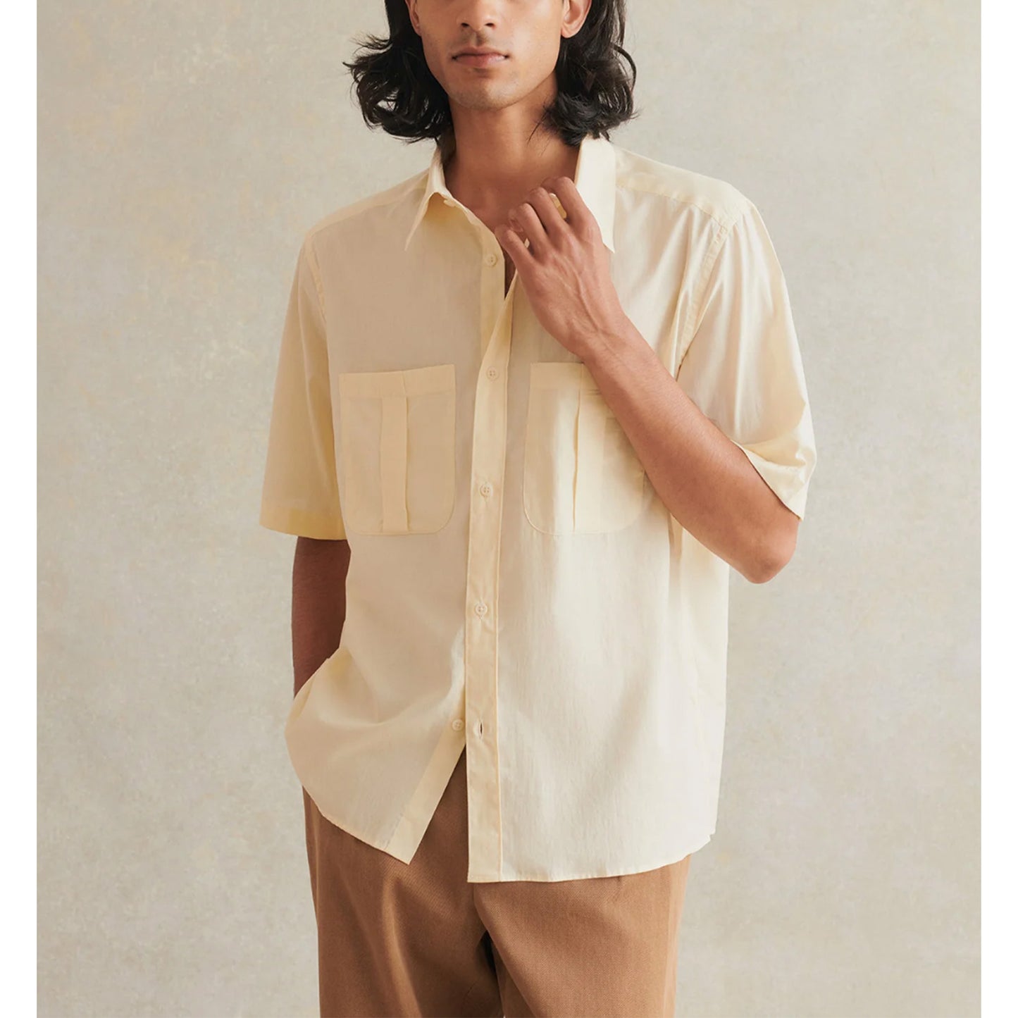 Painter's Short Sleeve Shirt in Cream