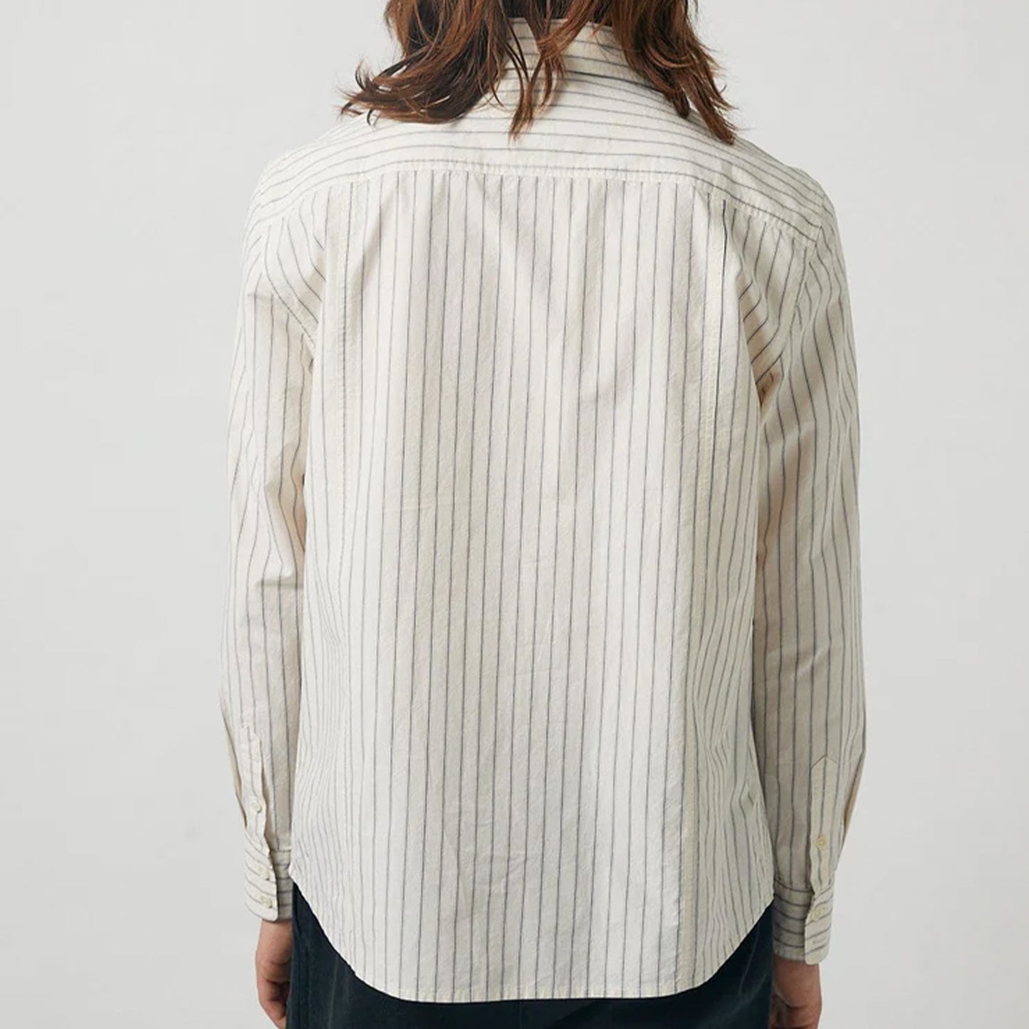Poplin Stripe L/S Shirt in Natural