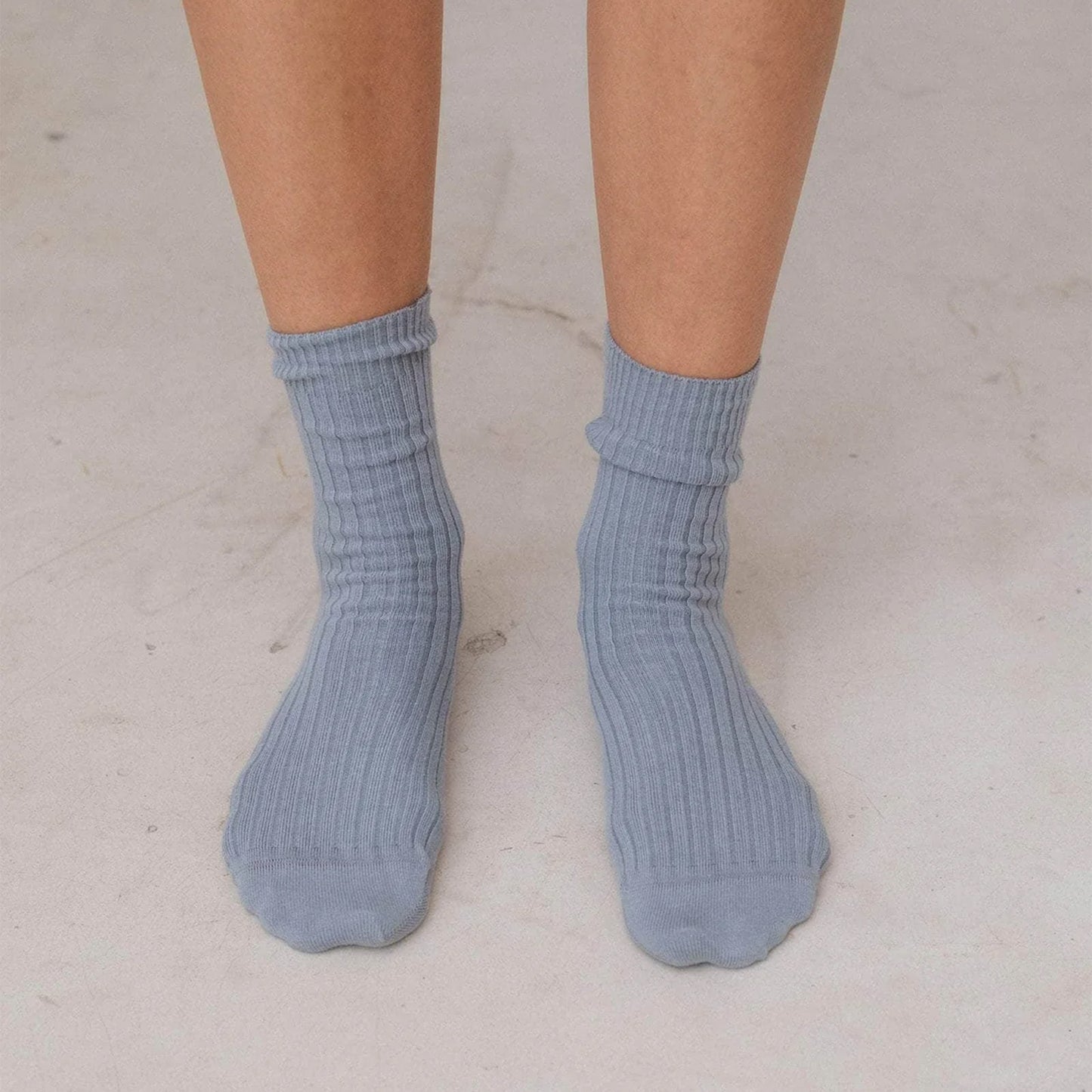 Rib Over Ankle Sock in Simon Grey