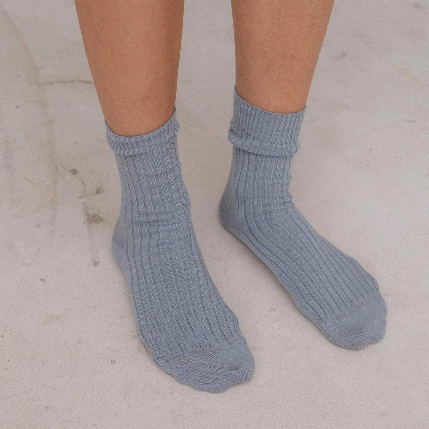 Rib Over Ankle Sock in Simon Grey