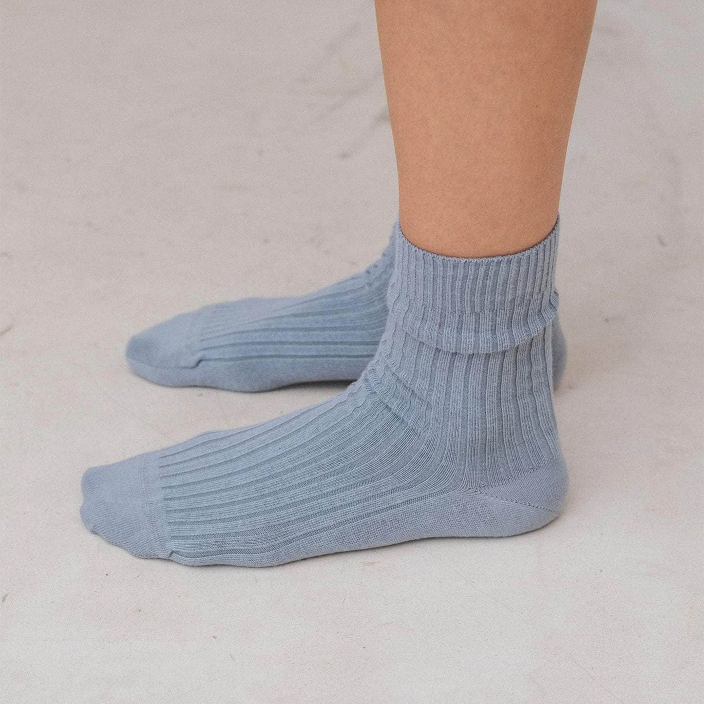 Rib Over Ankle Sock in Simon Grey