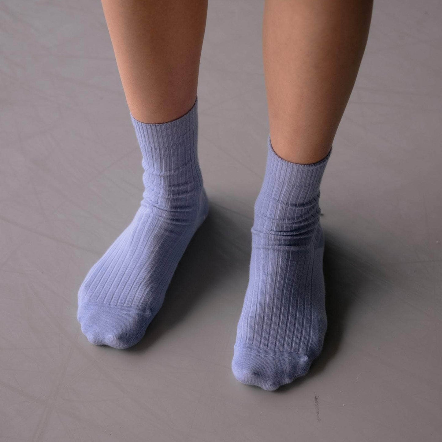 Rib Over Ankle Sock in Korai Blue