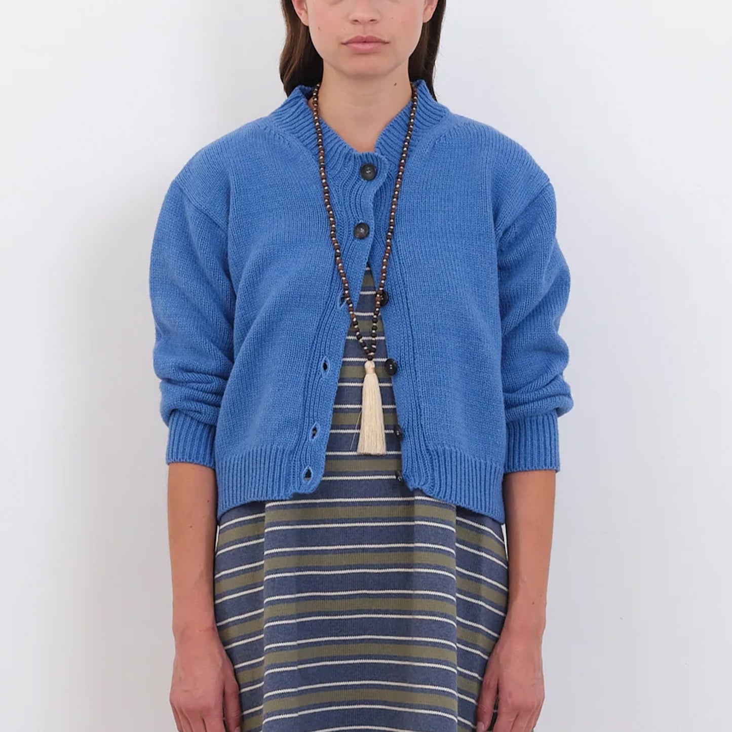 British Wool/Cotton Rosa Cardigan in Hycanith
