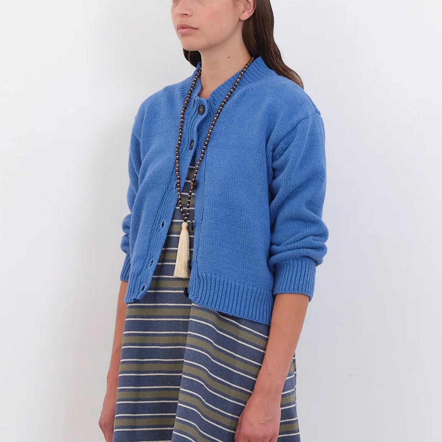 British Wool/Cotton Rosa Cardigan in Hycanith