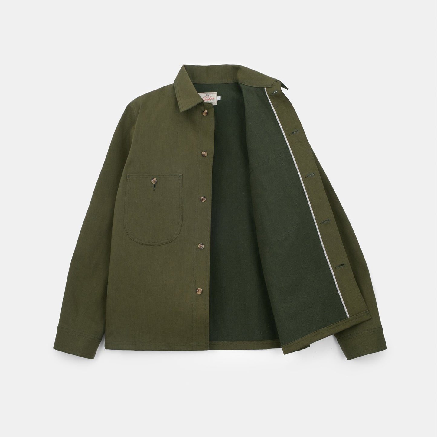 Selvedge Overshirt in Olive Denim