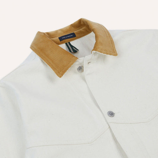 Denim Western Chore Jacket in Ecru