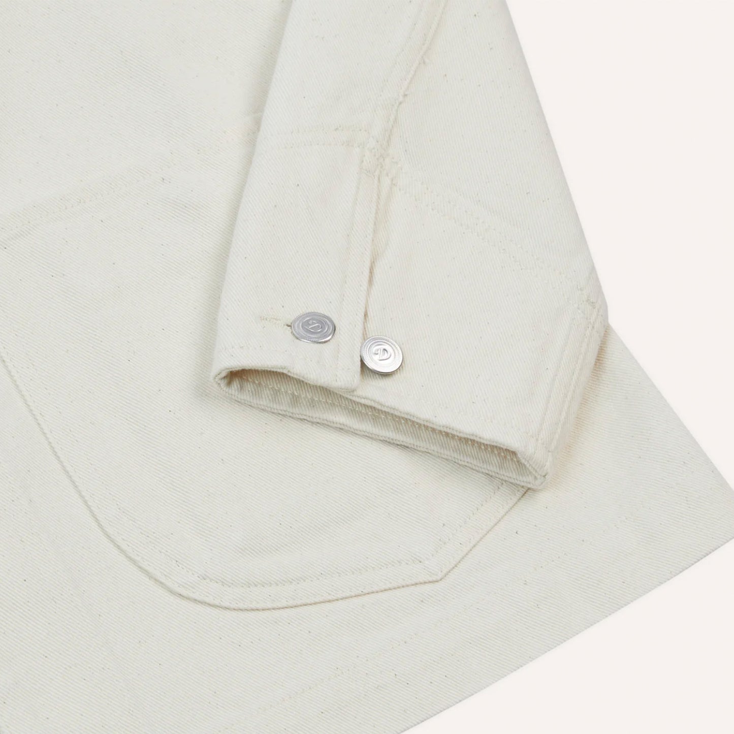 Denim Western Chore Jacket in Ecru