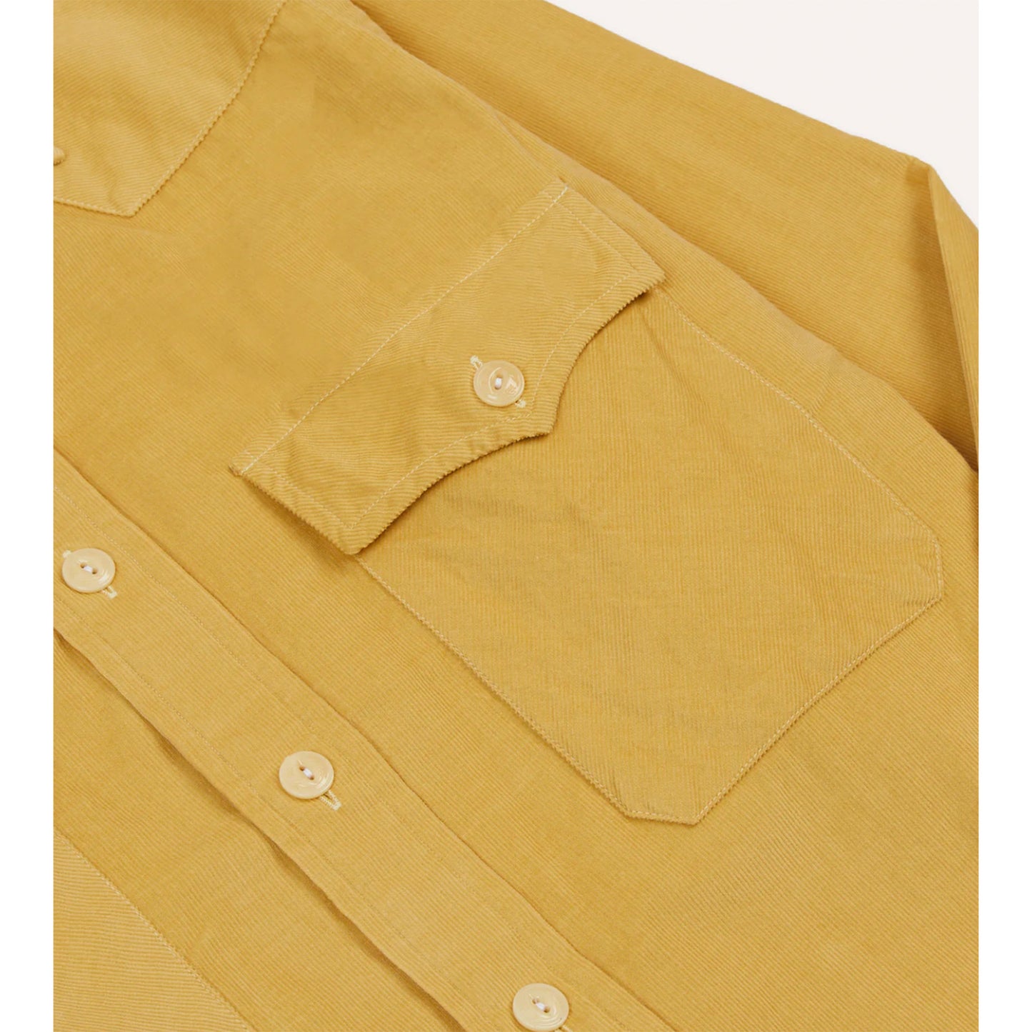 Two-Pocket Western Corduroy Shirt in Yellow