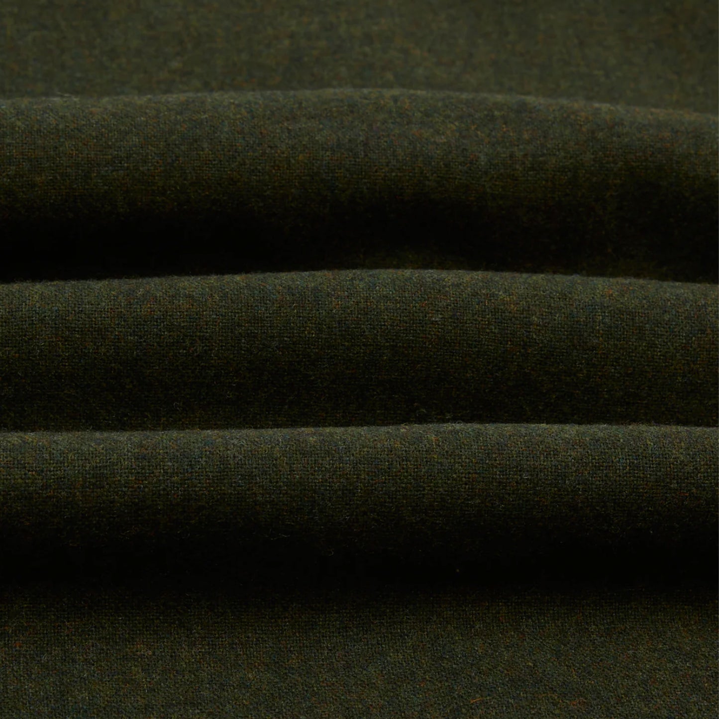 Wool Two Pocket Camp Collar L/S Shirt in Dark Green