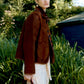 Hair on Hide Leather Ada Jacket in Chestnut