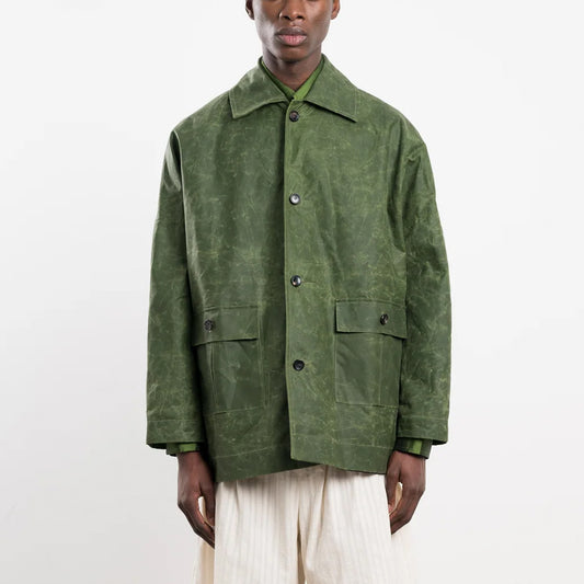 Amis British Oil Skin Mac in Grass