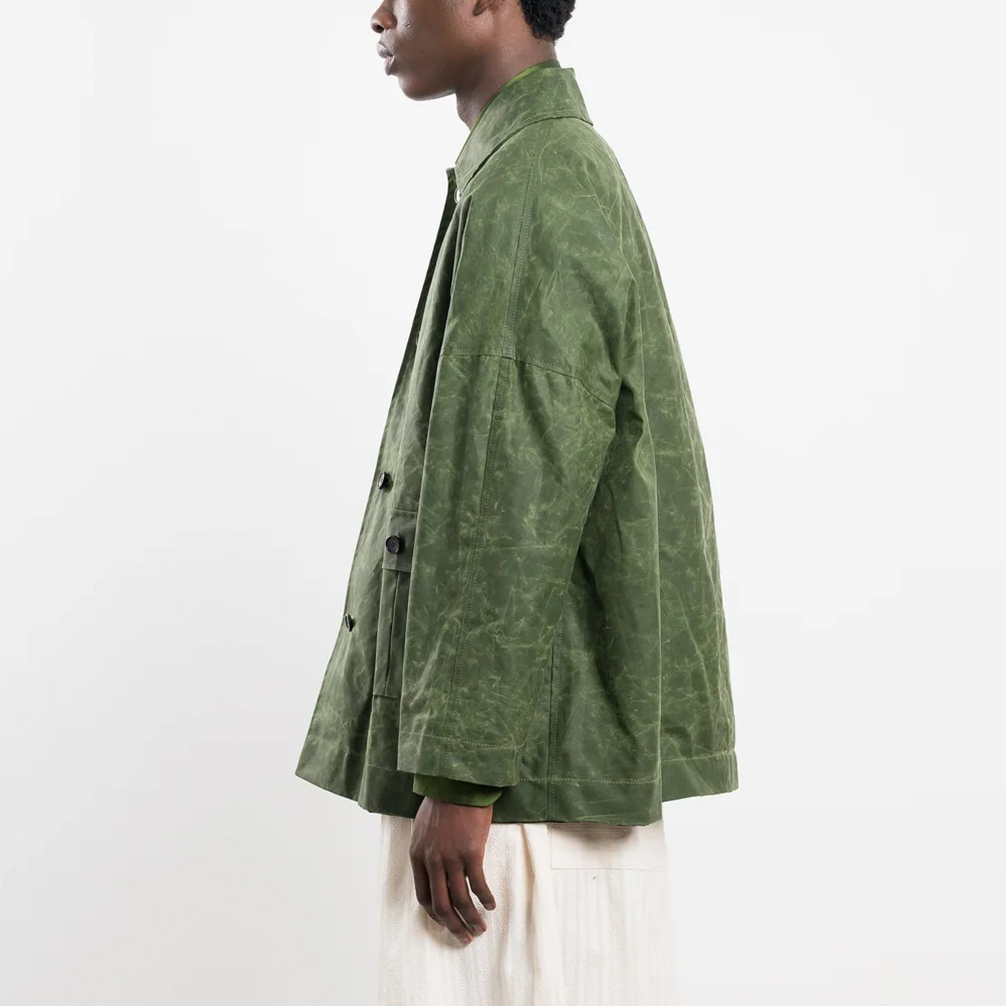 Amis British Oil Skin Mac in Grass