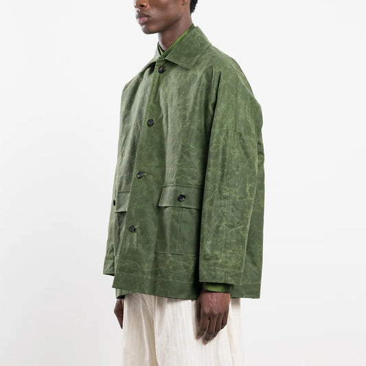Amis British Oil Skin Mac in Grass