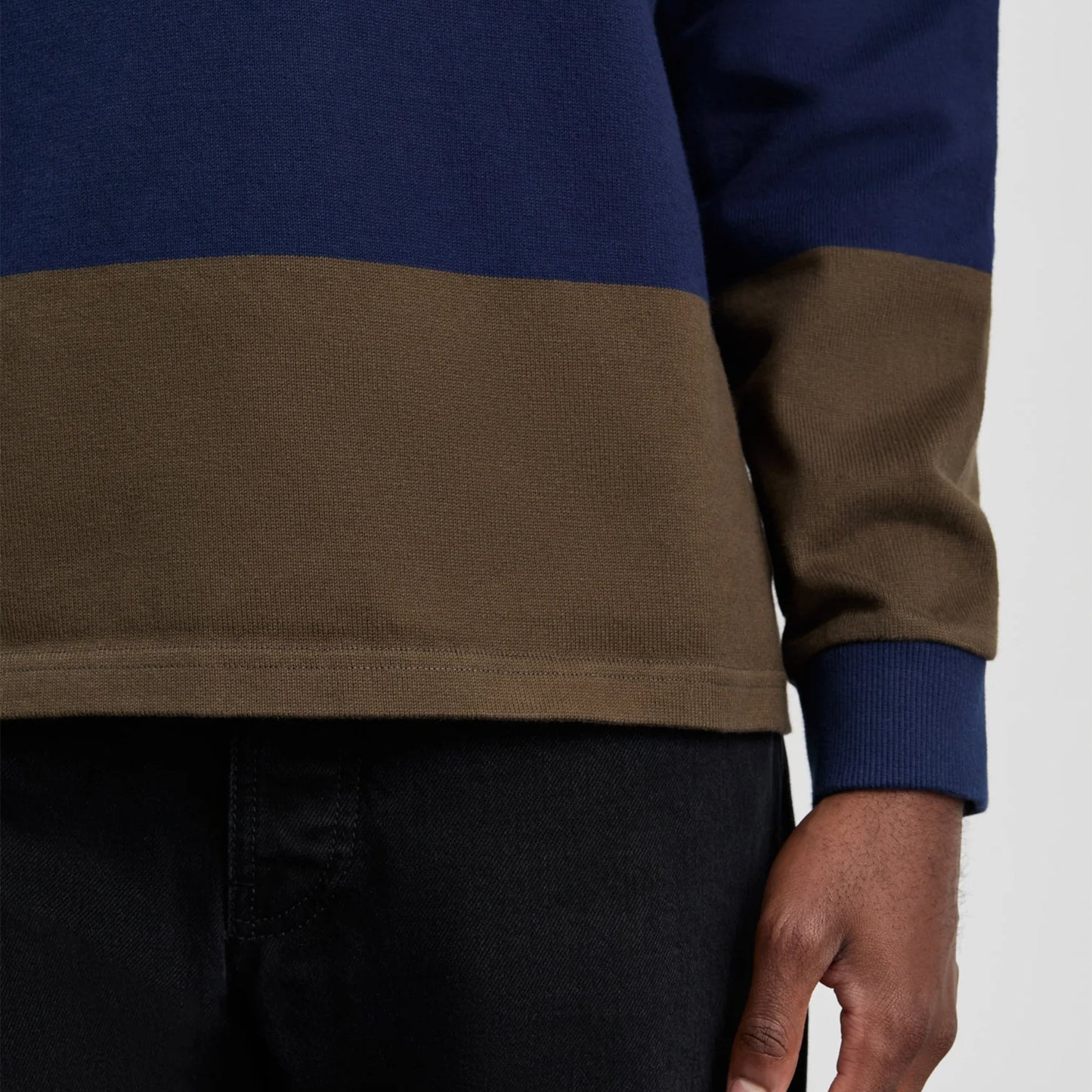 Another Rugby Polo 1.0 in Navy Brown Stripe