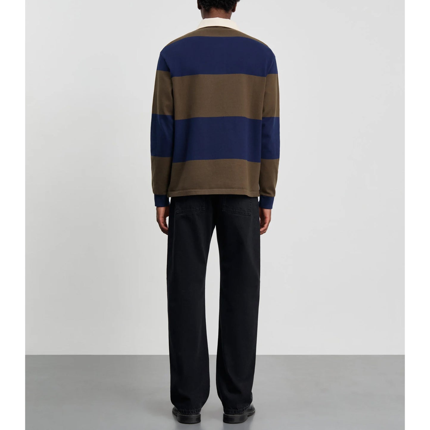 Another Rugby Polo 1.0 in Navy Brown Stripe