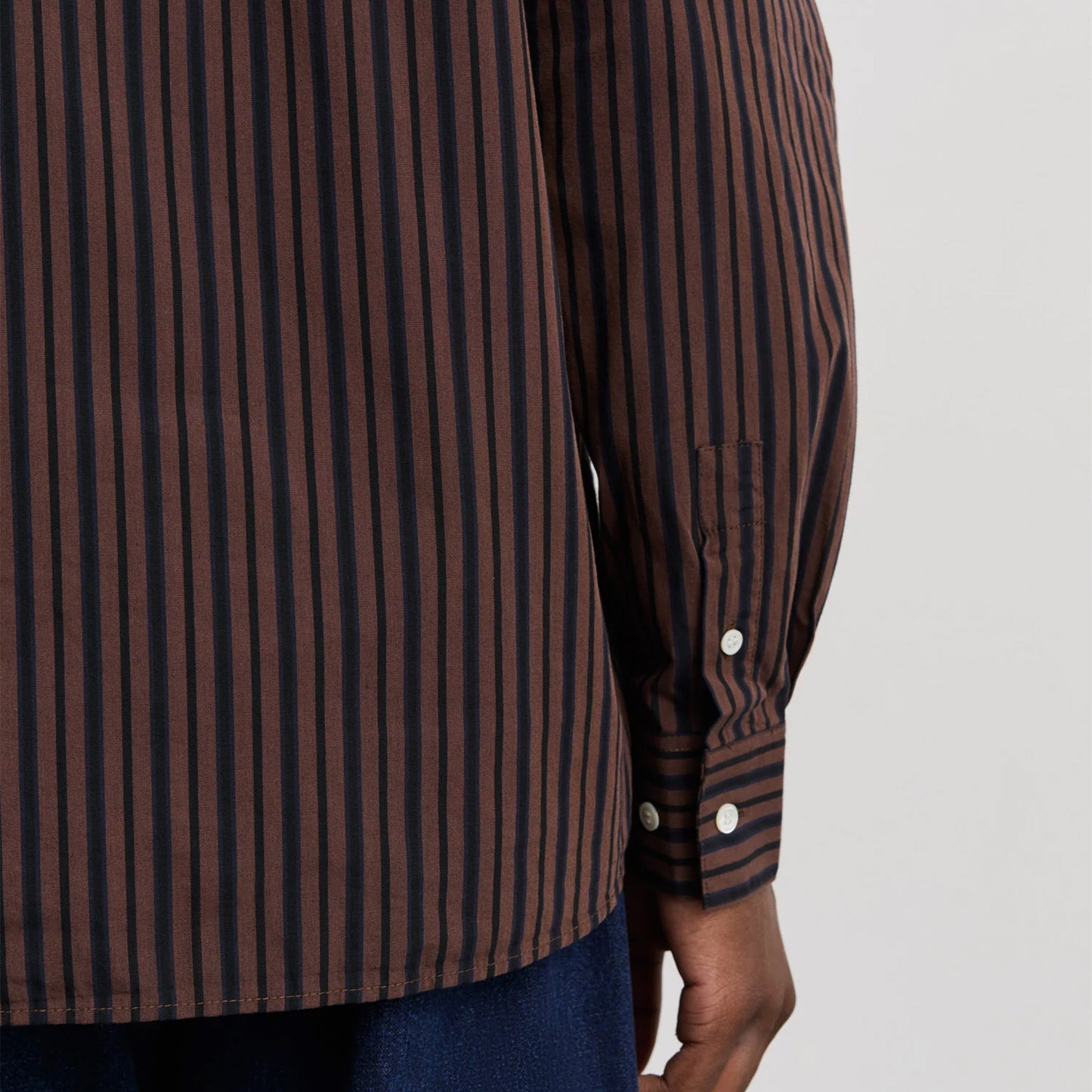 Another Shirt 3.0 in Black Brown Stripe