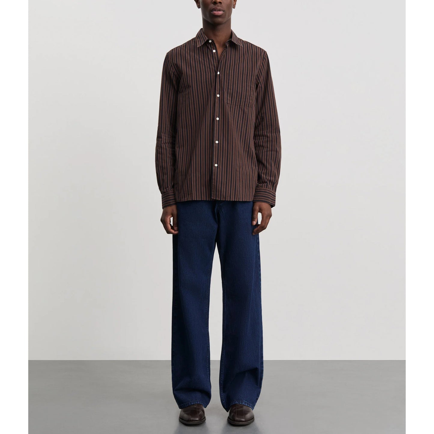 Another Shirt 3.0 in Black Brown Stripe