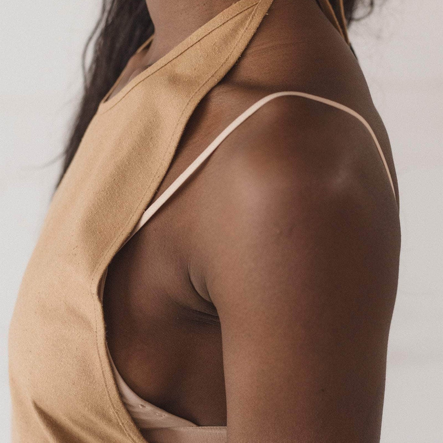 Apron Dress in Bath Brown