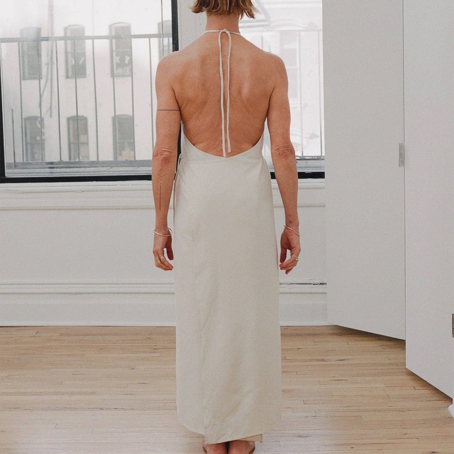 Apron Dress in Off White