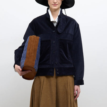 Japanese 9-Wale Cotton Cord Arden Jacket in Navy