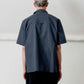 August Japanese Cotton Seersucker Shirt in Navy Check