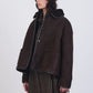 Suede Back Curly Hair Avis Jacket in Chocolate