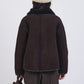 Suede Back Curly Hair Avis Jacket in Chocolate