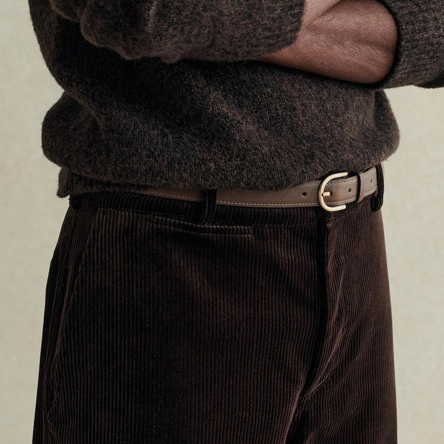 Balloon Wide Wale Corduroy Trouser in Brown