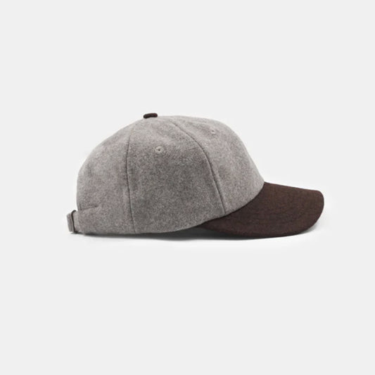 Two-Tone Baseball Cap in Oatmeal/Red Oak Mix