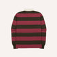 Block Striped Knitted Rugby in Olive and Pink