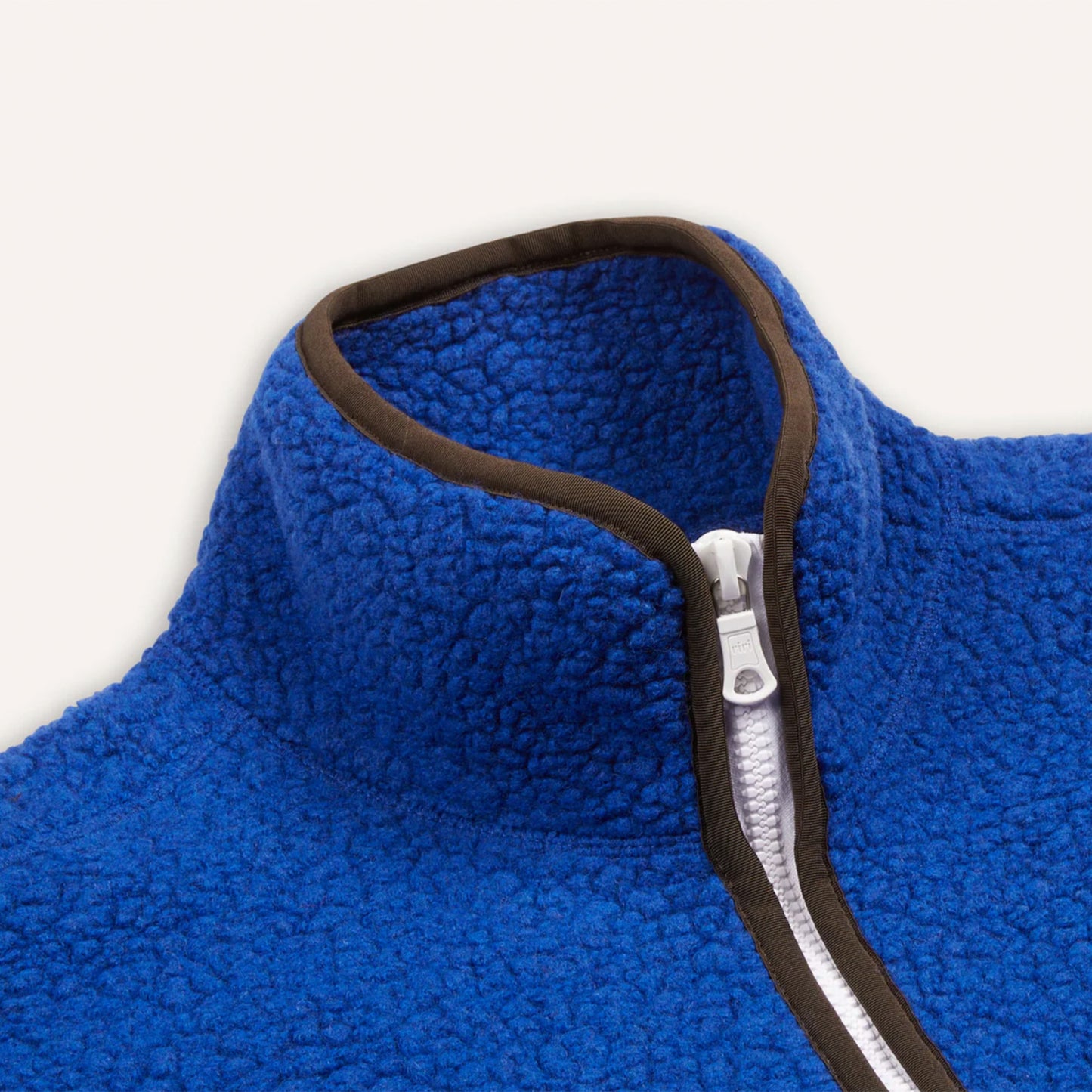 Boucle Wool Zip Fleece Jacket in Blue